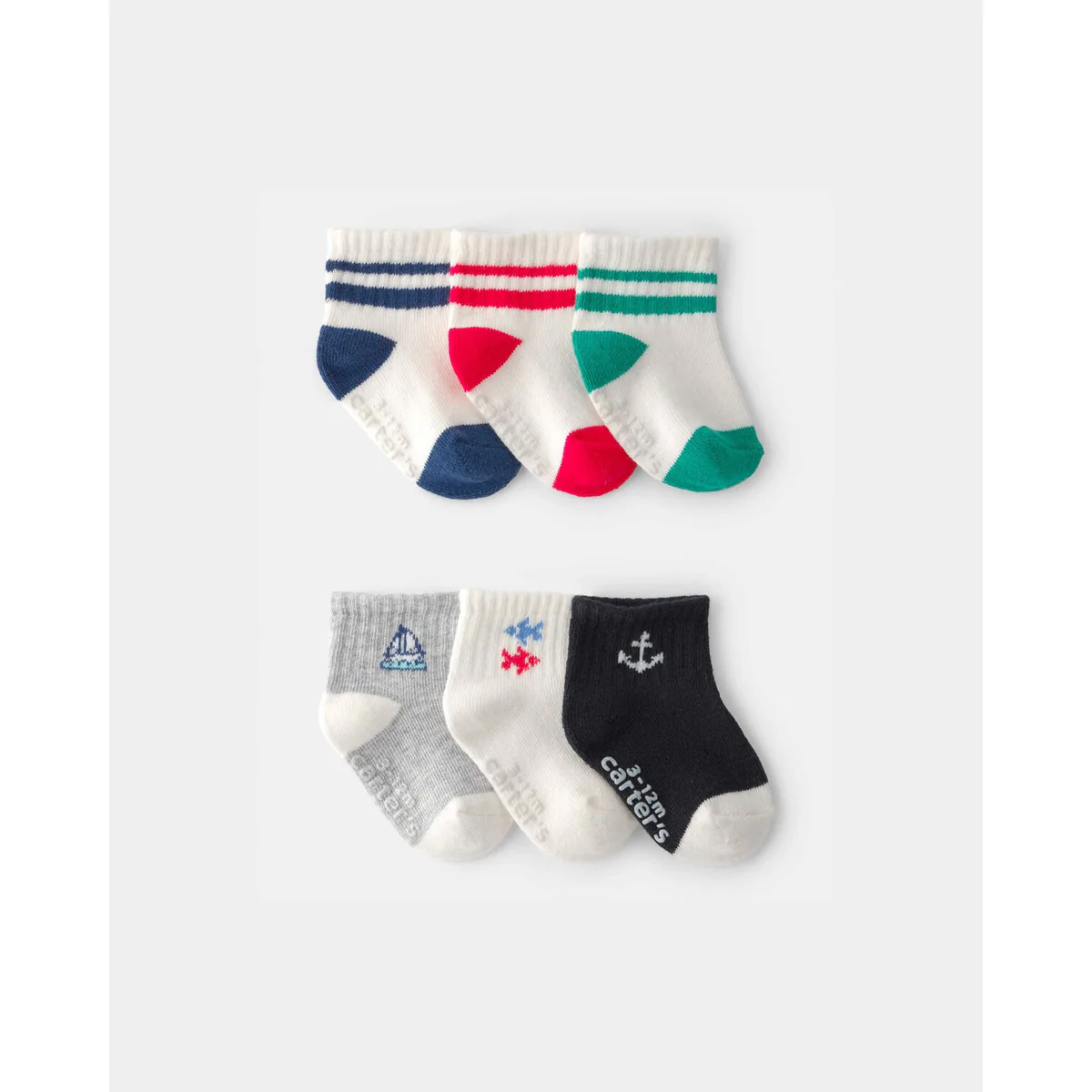 Baby Boy 6-Pack Nautical Ankle Socks 1U689510