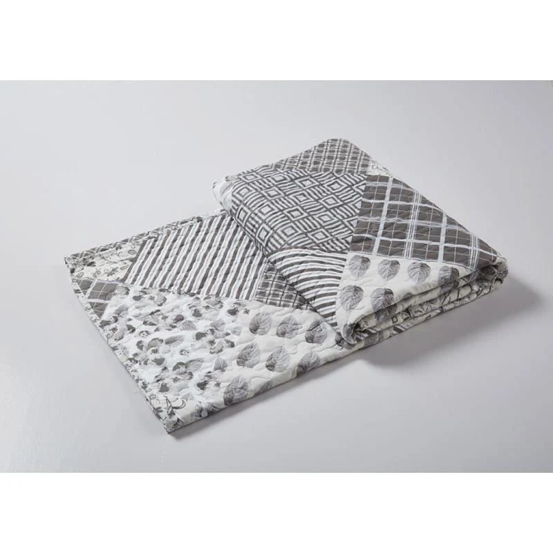 Charming Grays Patchwork Quilted Throw DQT10077 - Image 4