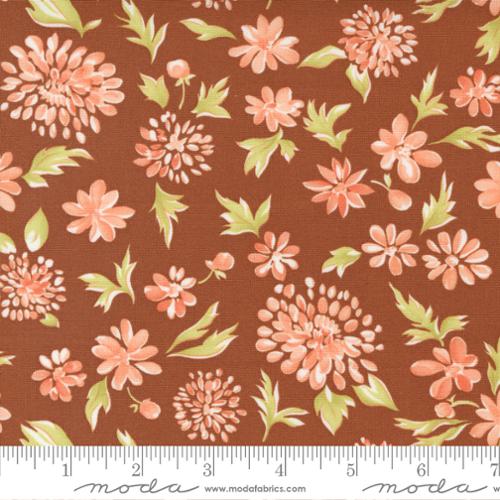 Cinnamon and Cream Collection Mums Floral Cotton Fabric 20451