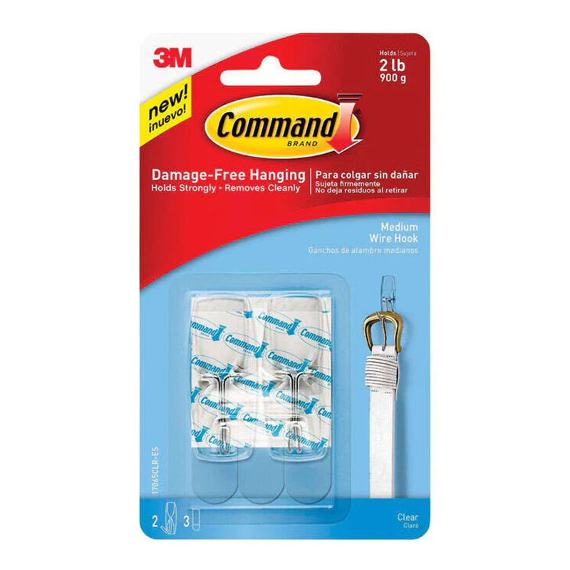 Command Clear Medium Plastic Wire Hooks 17065CLR