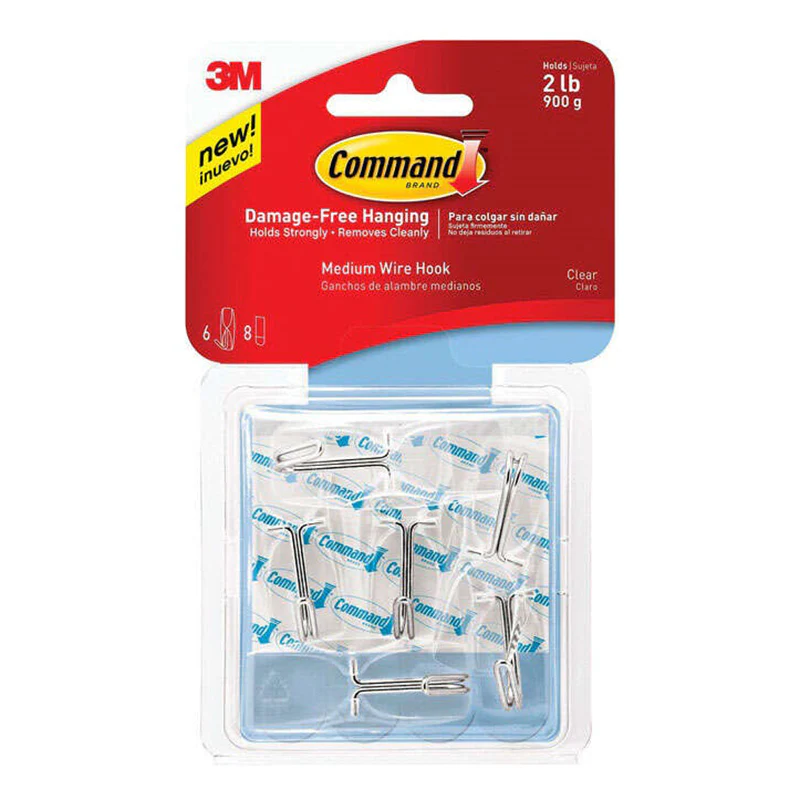 Command Clear Medium Plastic Wire Hooks 17065CLR - Image 2