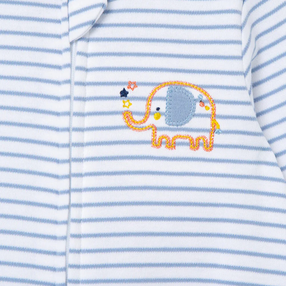 Elephant Stripe Baby Boy Sleeper and Hat LBQ11916N - Image 2