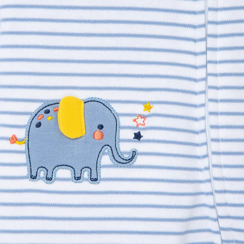 Elephant Stripe Baby Boy Sleeper and Hat LBQ11916N - Image 3