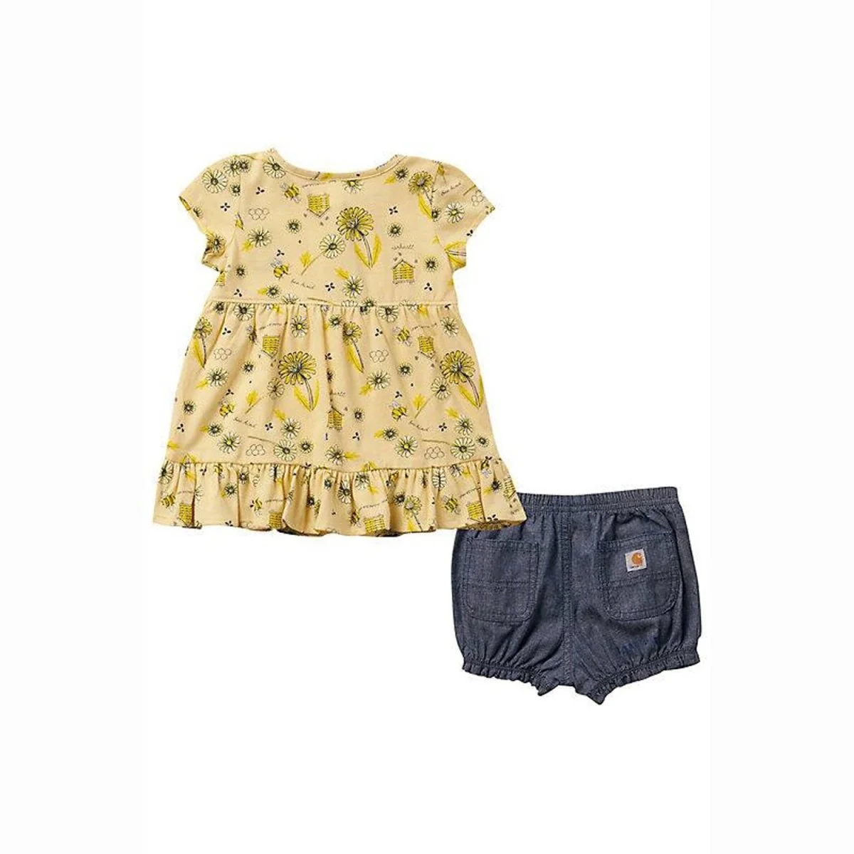 Girl's Short-Sleeve Printed Dress & Diaper Cover Set CG9792 - Image 2