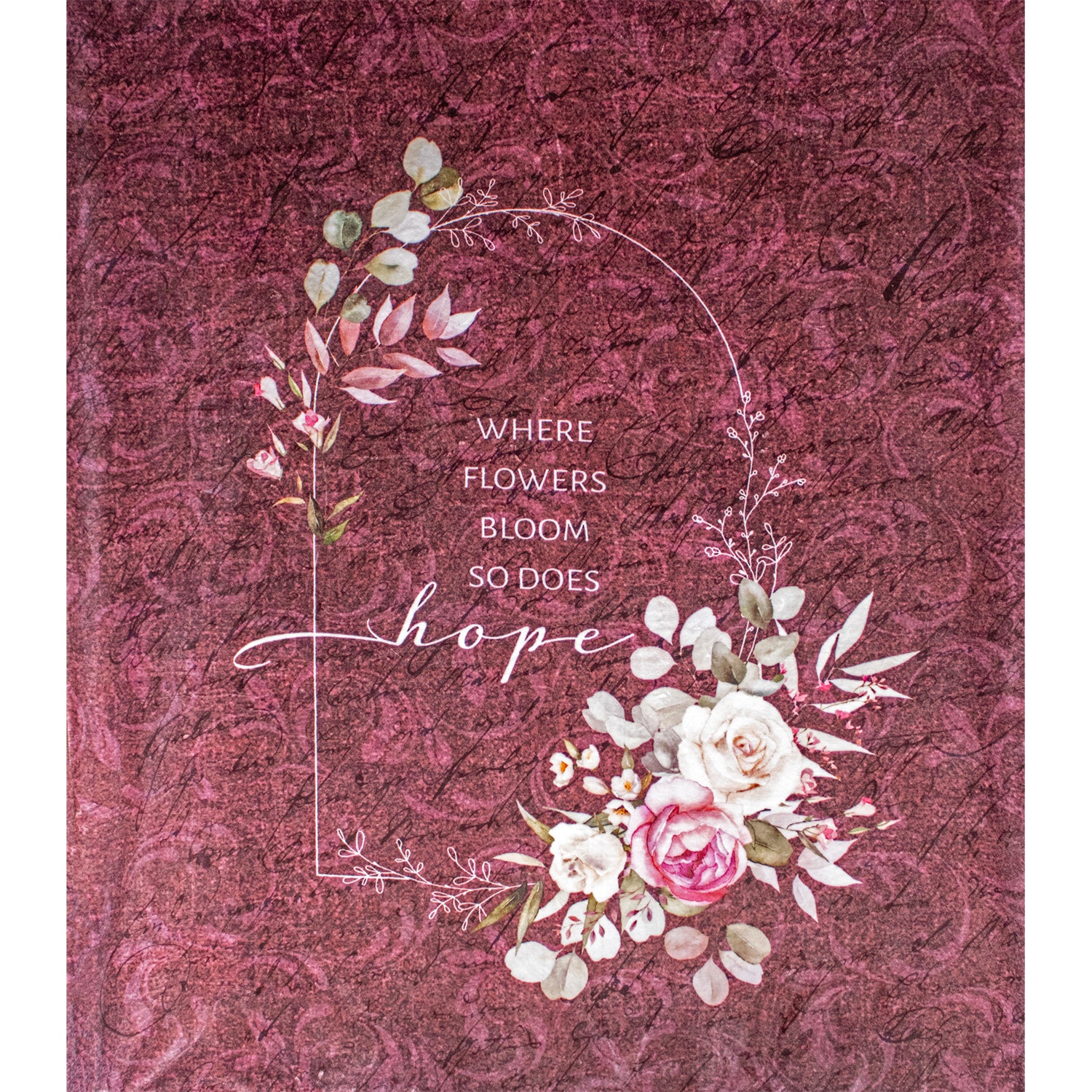 Hope Blooms 79" x 95" Plush Queen-sized Blanket CC4510