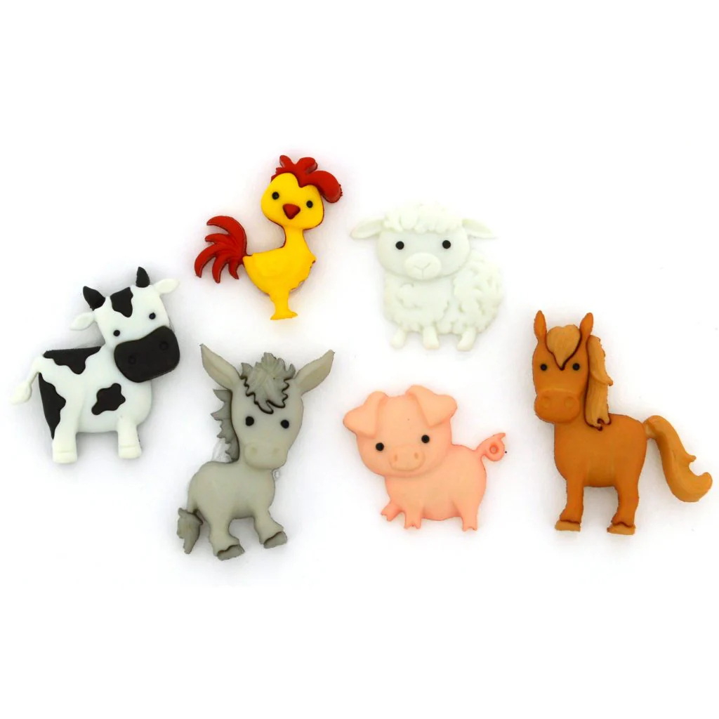 In the Barnyard Animals Buttons 10418