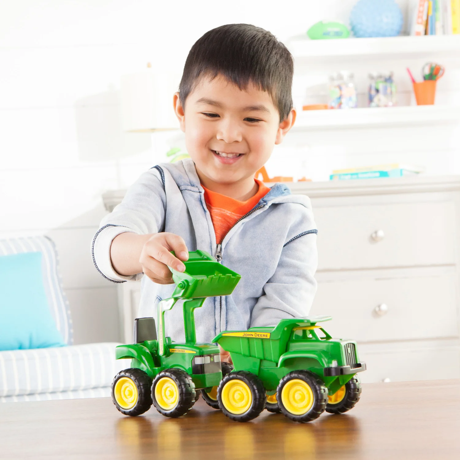 John Deere Sandbox Toy Tractor and Truck 35874 - Image 8