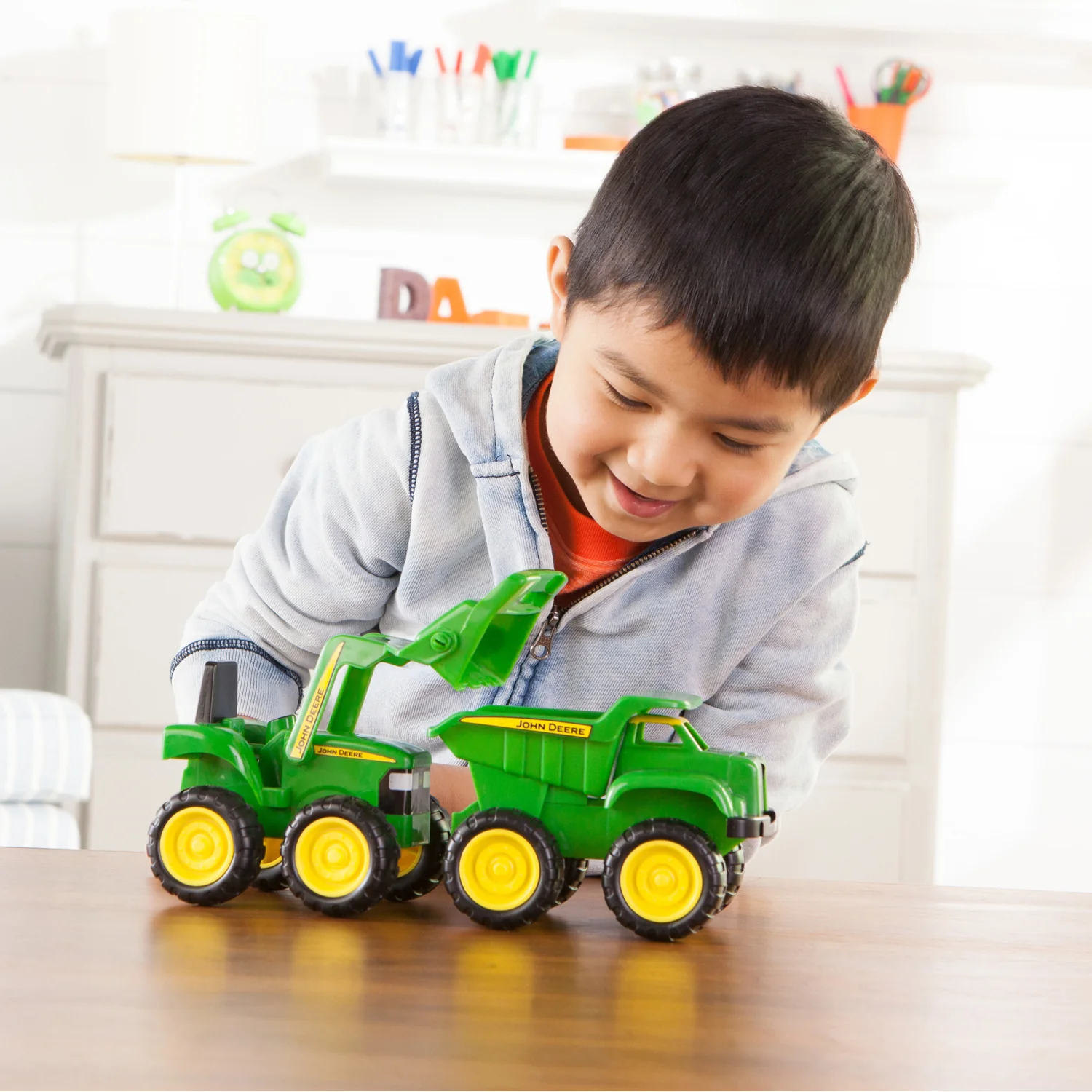 John Deere Sandbox Toy Tractor and Truck 35874 - Image 9
