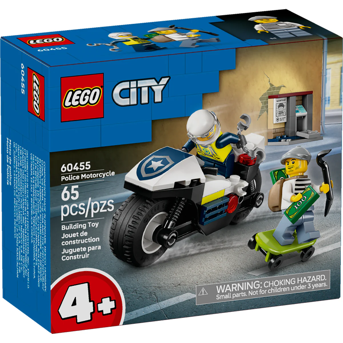LEGO City Police Motorcycle Chase Toy, Motorbike Set for Ages 4 and up 60455 - Image 2