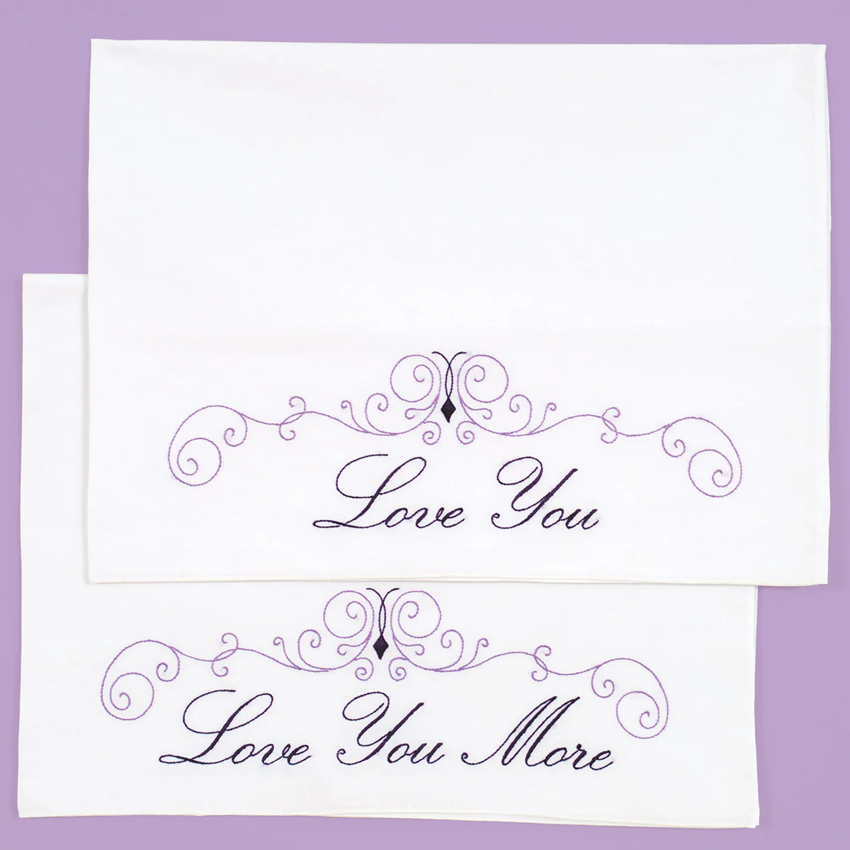 Love You More Perle Edge Pillowcases 1600-633