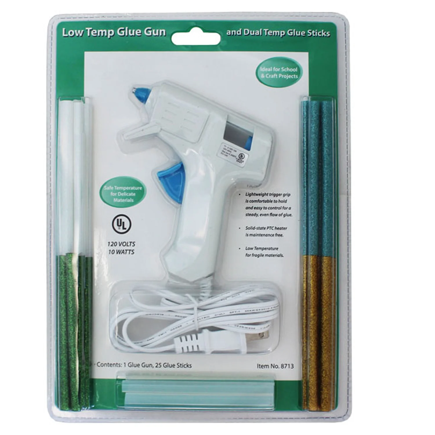 Low Temp Glue Gun and Dual Temp Glue Sticks 8713