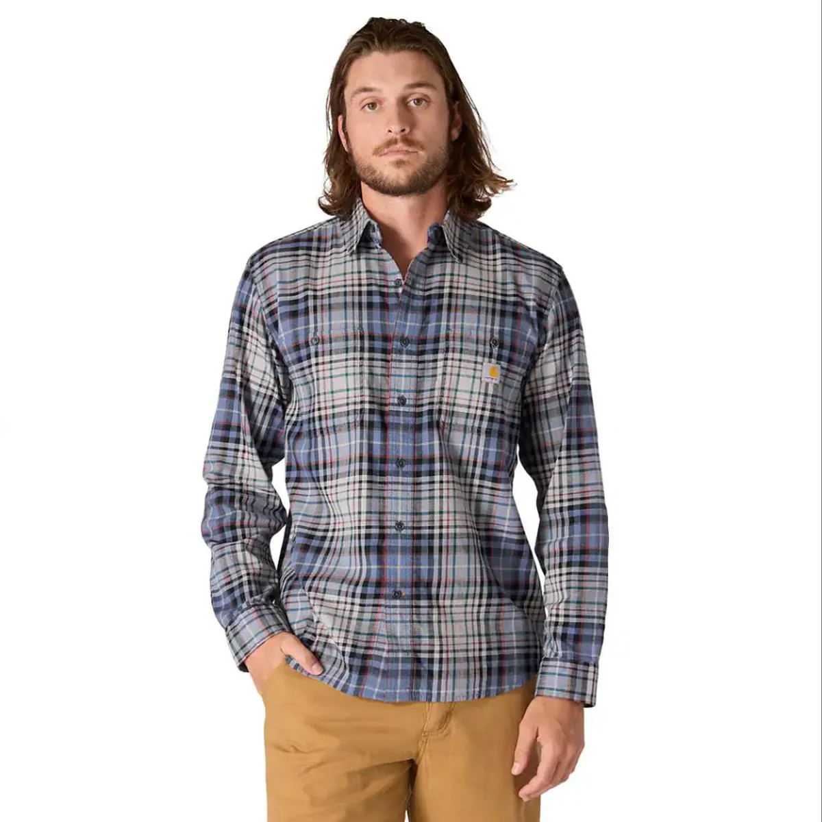 Men's Rugged Flex Long-Sleeve Plaid Shirt 107014 - Image 3