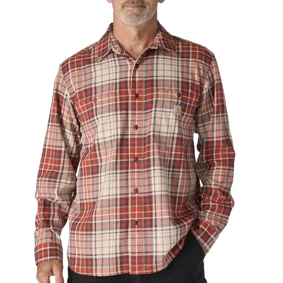 Men's Rugged Flex Long-Sleeve Plaid Shirt 107014 - Image 4