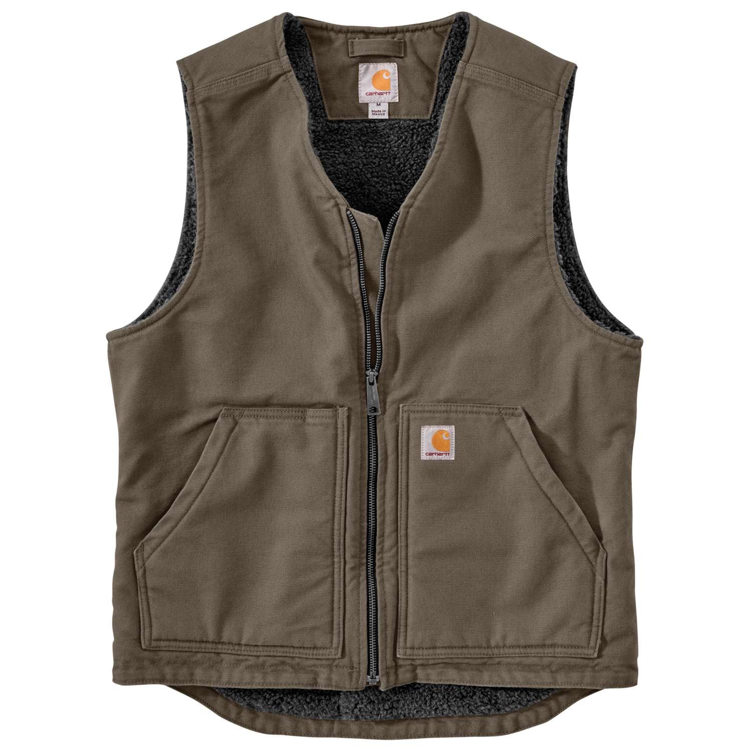 Men's Washed Duck Sherpa Lined Vest 104394