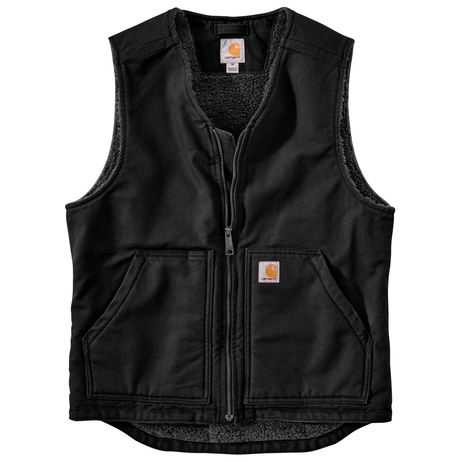 Men's Washed Duck Sherpa Lined Vest 104394 - Image 2