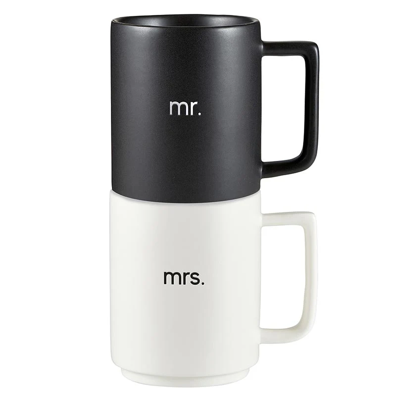 Mr. & Mrs. Matte Stackable Mug Set L1827