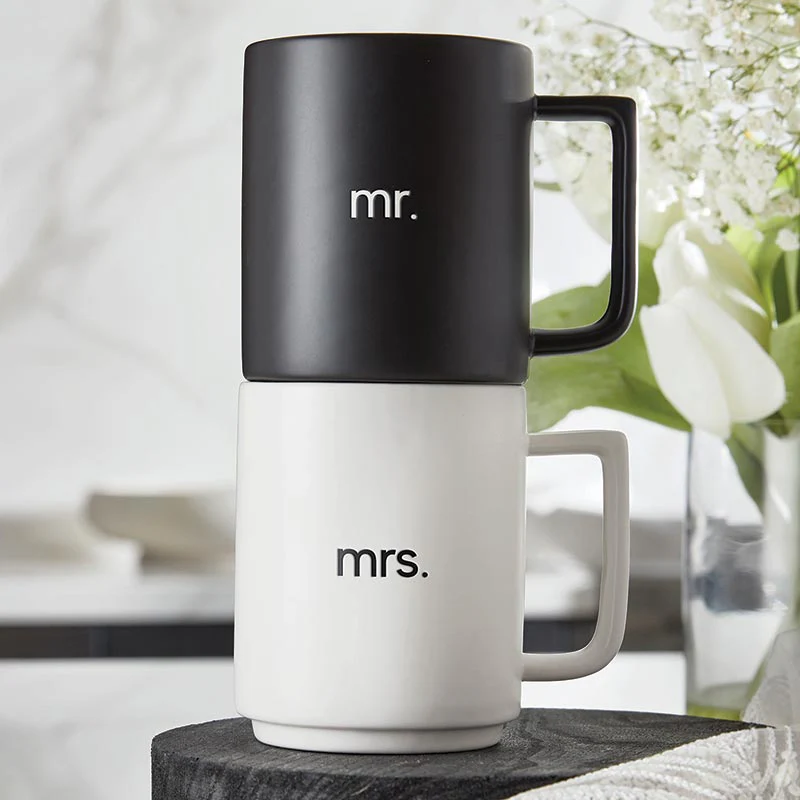 Mr. & Mrs. Matte Stackable Mug Set L1827 - Image 5