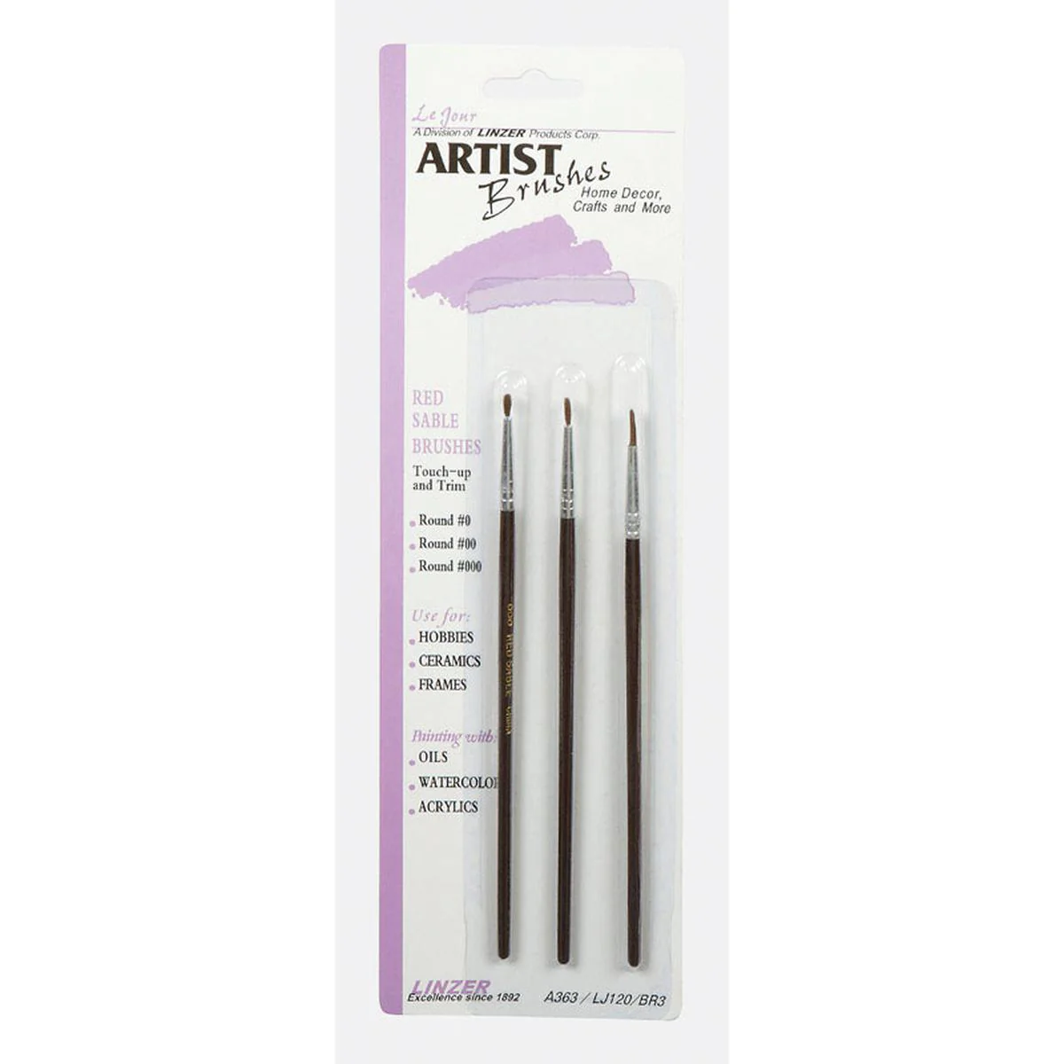No. 000/00/0 Assorted Artist Paint Brush Set