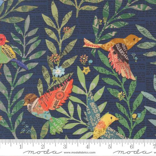 Paper Hamlet Collection Newspaper Birds Cotton Fabric 39560 - Image 3