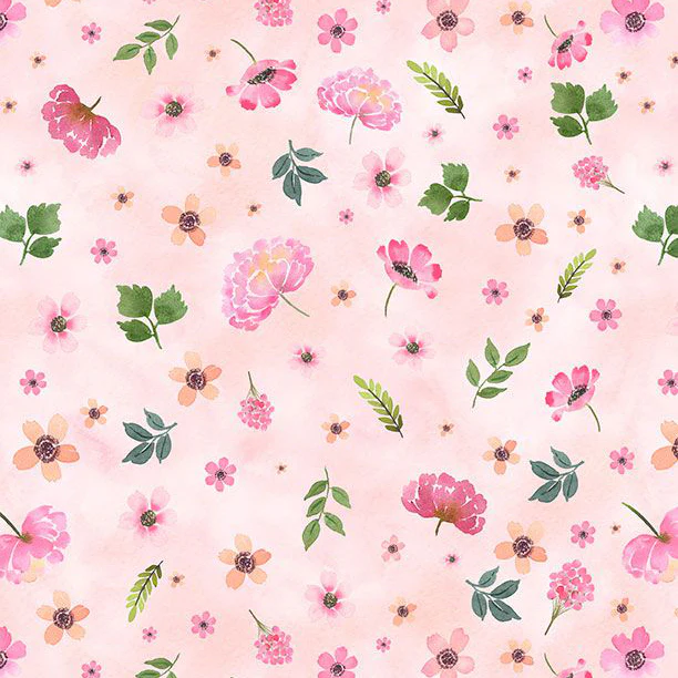 Peony Blossoms Collection Tossed Flowers Cotton Fabric 34715