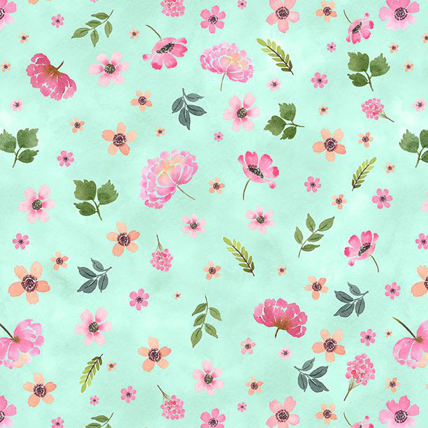 Peony Blossoms Collection Tossed Flowers Cotton Fabric 34715 - Image 2