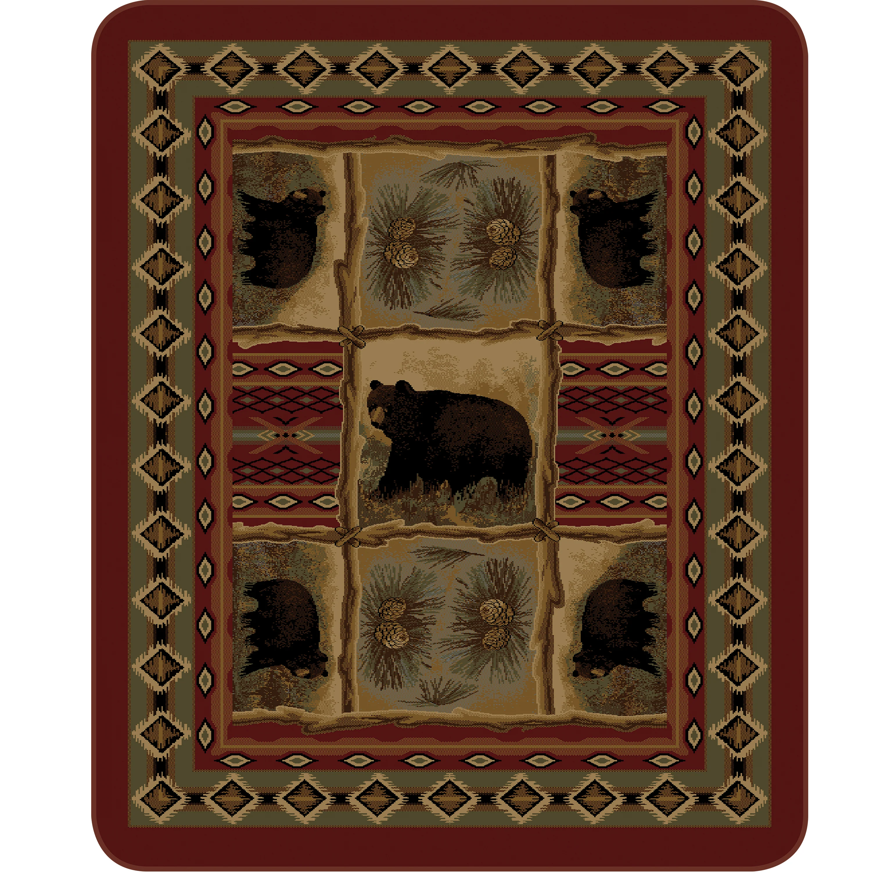 Rustic Bear Patchwork Blanket DB 5351-2