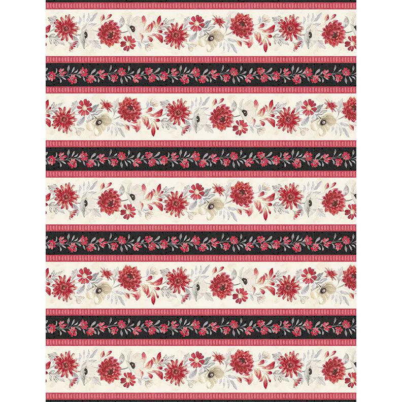 Scarlet Dreams Collection Repeating Stripes Cotton Fabric 30107