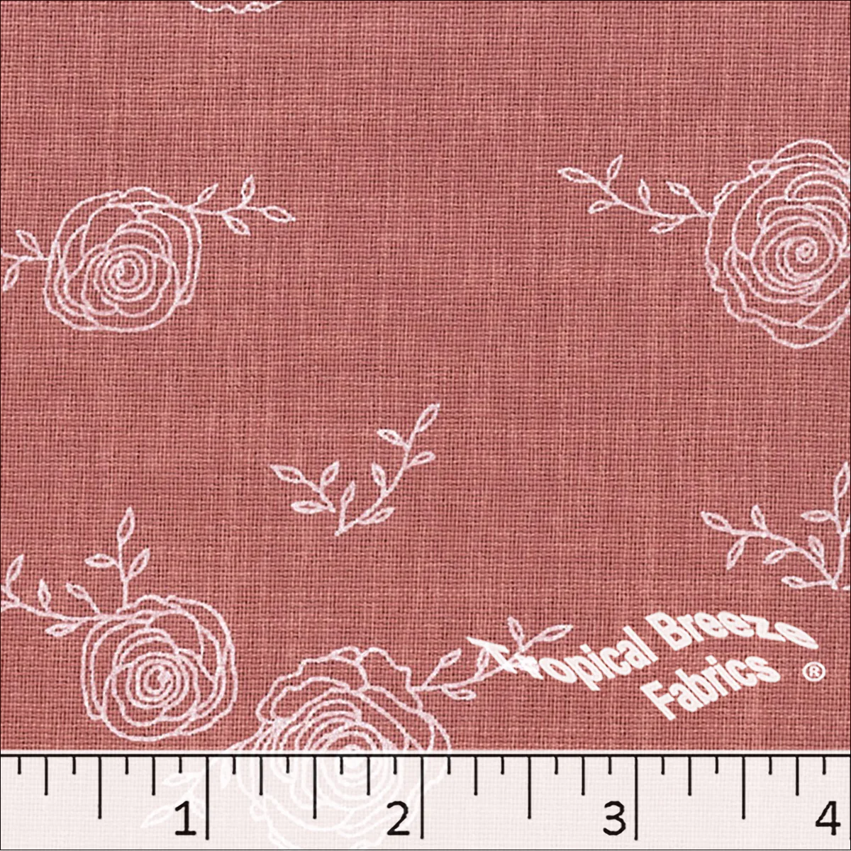 Simplistic Rose Print Polyester Fabric 04540