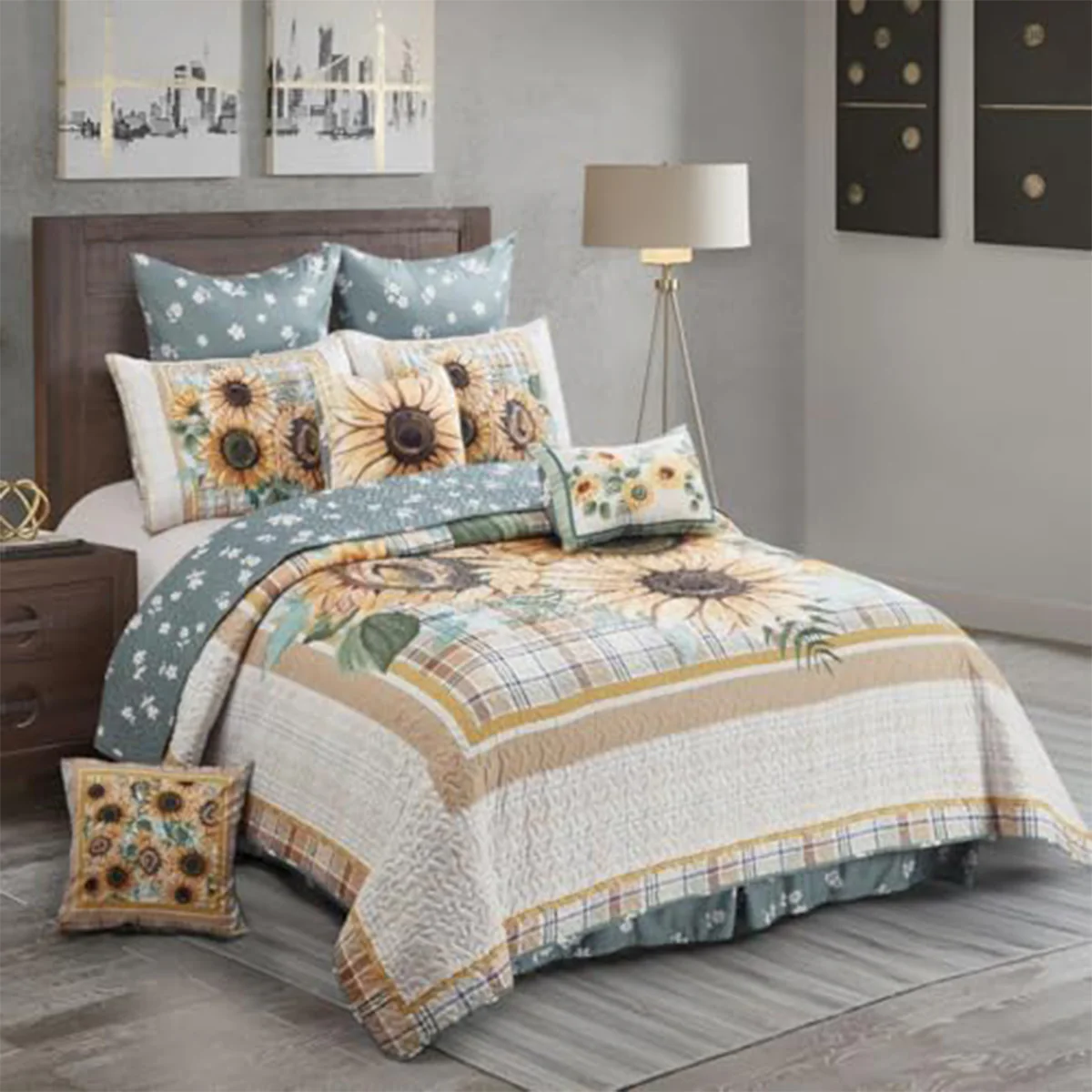 Sunflower Bouquet 3 pc Quilt Set DQ23242