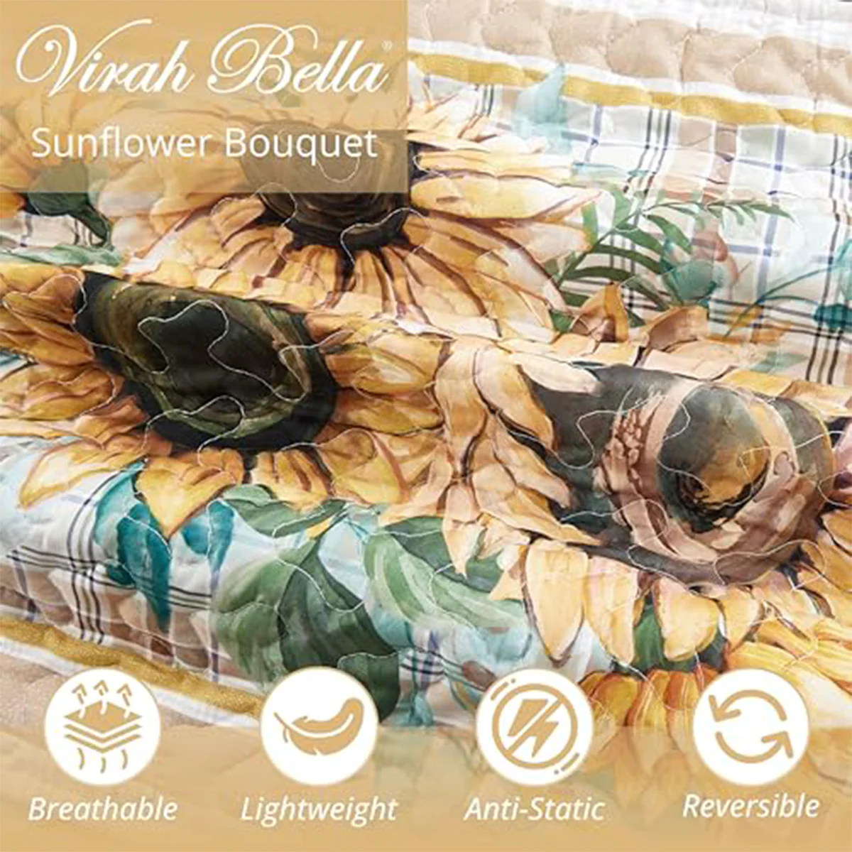 Sunflower Bouquet 3 pc Quilt Set DQ23242 - Image 2