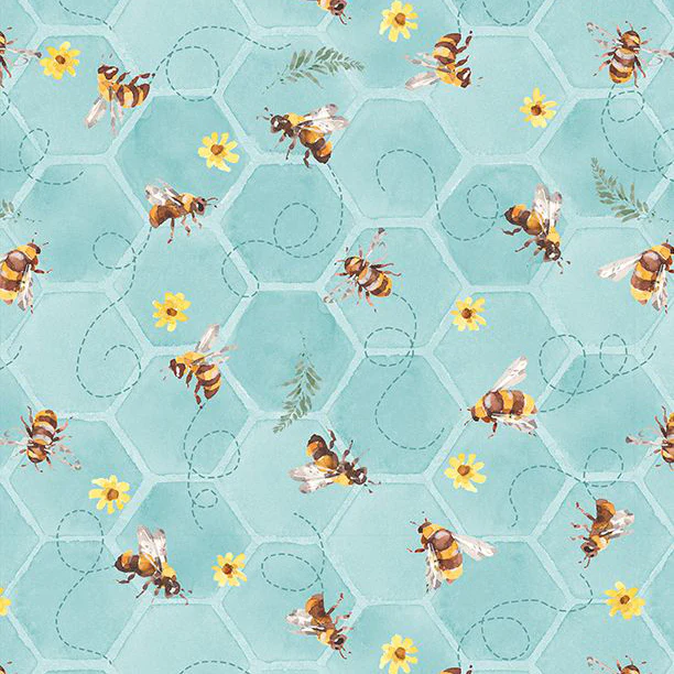 Sunflower Sweet Collection Bee Toss Cotton Fabric 17795