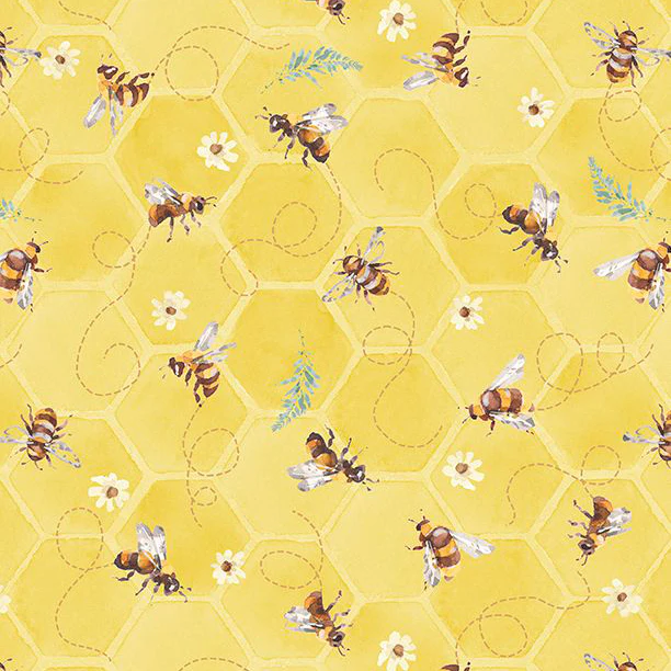 Sunflower Sweet Collection Bee Toss Cotton Fabric 17795 - Image 2