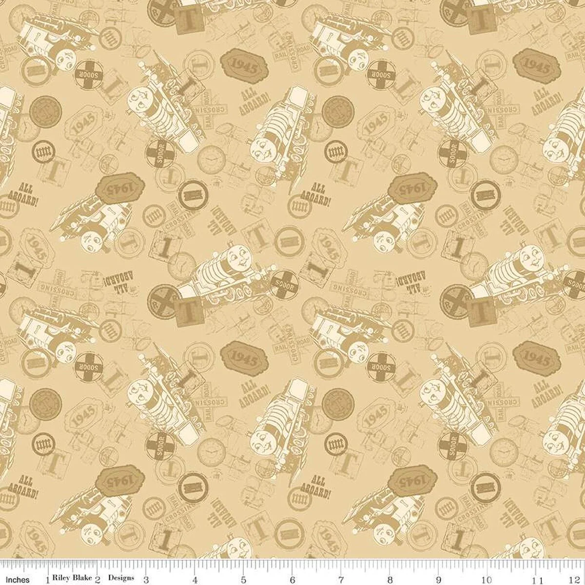 Thomas and Friends Collection Tonal Toss Cotton Fabric CD17011 - Image 2