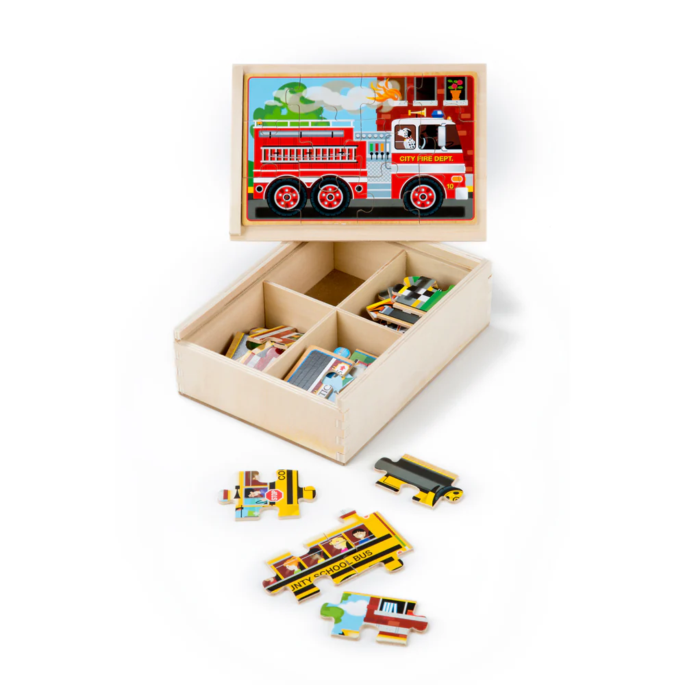 Vehicle Wooden Puzzles in a Box 3794 - Image 4