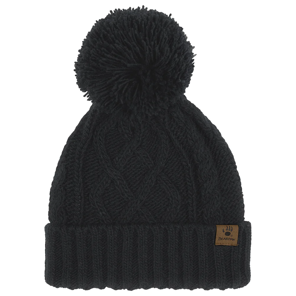 Women's Cable Pom Beanie Knit Hat 11LKR04911 - Image 3