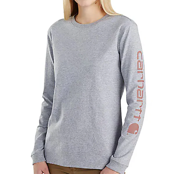 Women's Long Sleeve Logo Sleeve Graphic Tee 103401 - Image 2