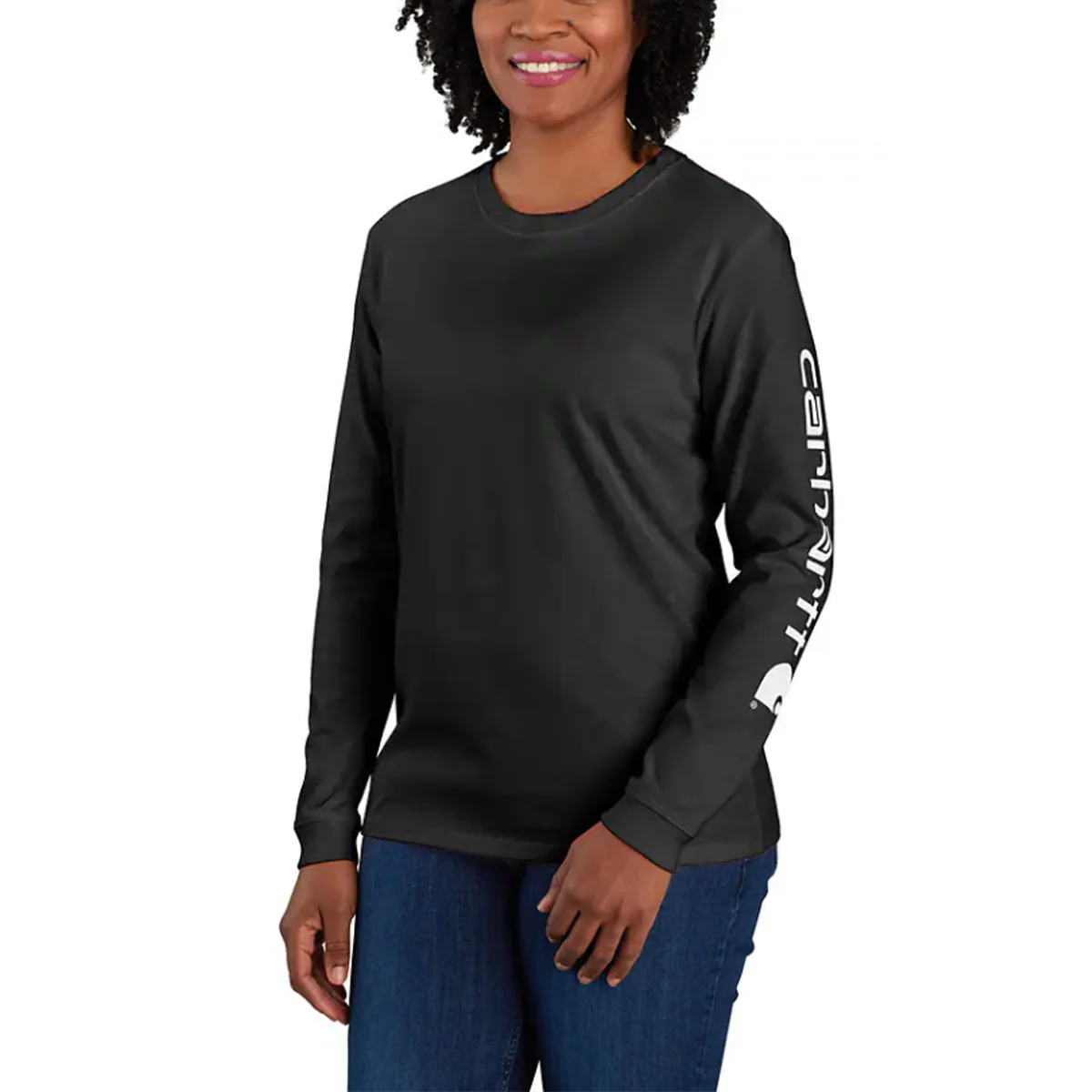 Women's Long Sleeve Logo Sleeve Graphic Tee 103401 - Image 3